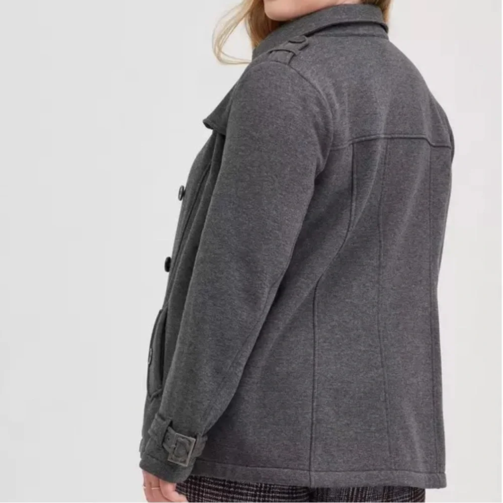 TORRID | Fleece Peacoat Jacket gray sz 00 M - Picture 3 of 8